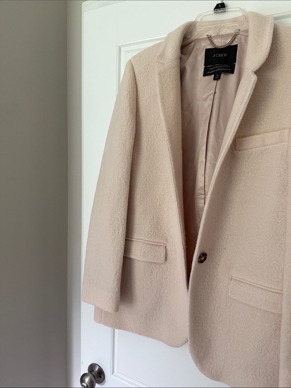 J. Crew Light Cream Wool Pea Coat - Picture 3 of 3